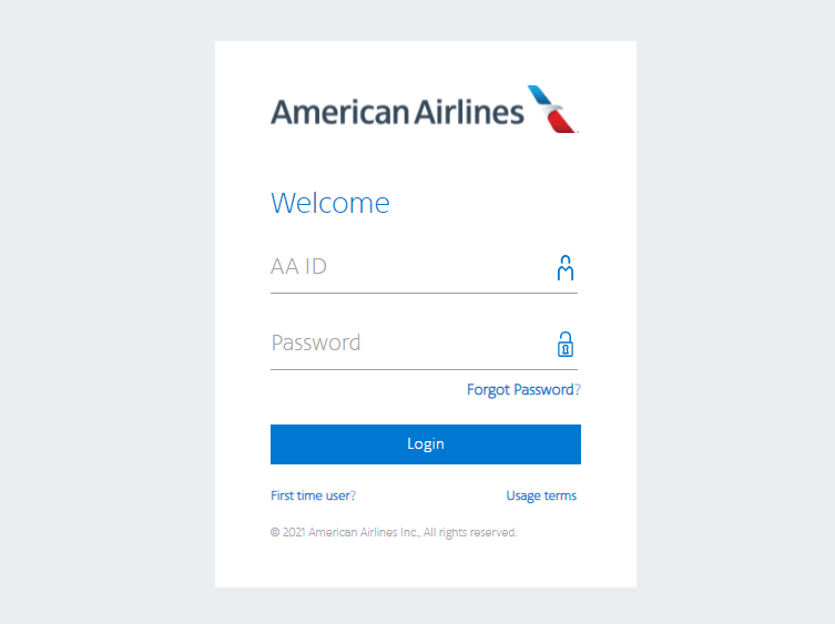 American Airlines website Login for employees