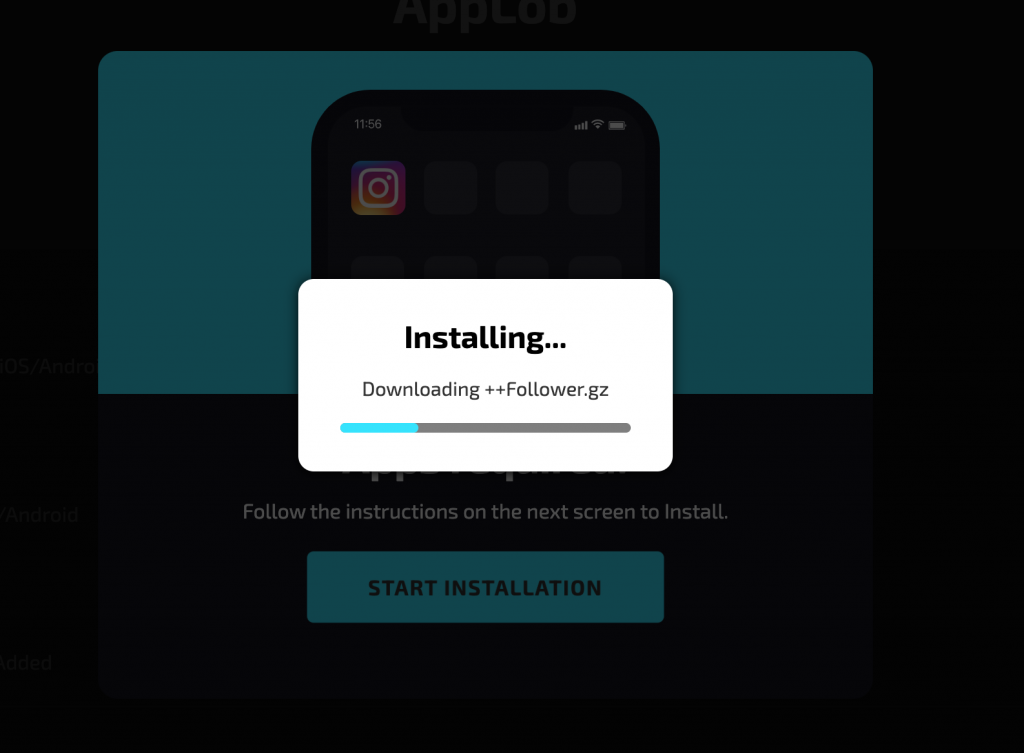 installing app by Applob